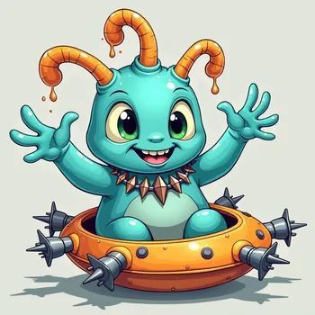 Cartoon Alien Encounter - Tangra AI Image Generator