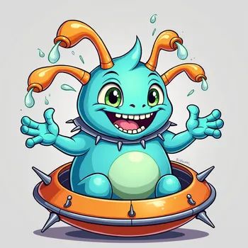 Cartoon Alien Encounter - Tangra AI Image Generator