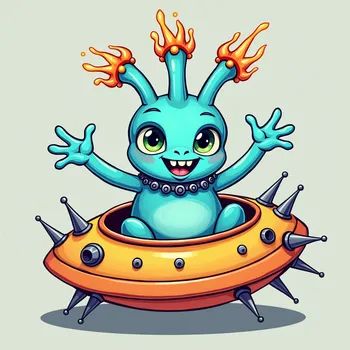 Cartoon Alien Encounter - Tangra AI Image Generator