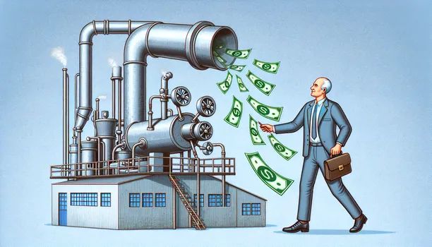 Cash-Flying Factory Director - Tangra AI Image Generator