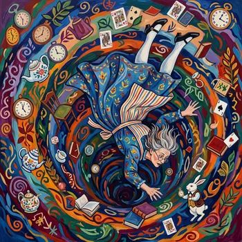 Matisse-Inspired Older Alice Falling - Tangra AI Image Generator