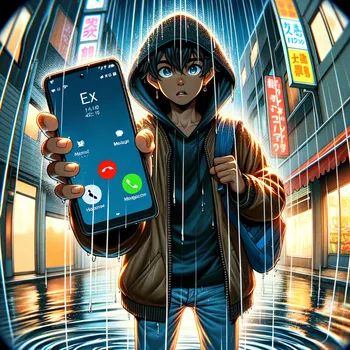 Anime Rafi Call Rainy Call from Ex: Anime Ghibli Vibes - Tangra AI Image Generator